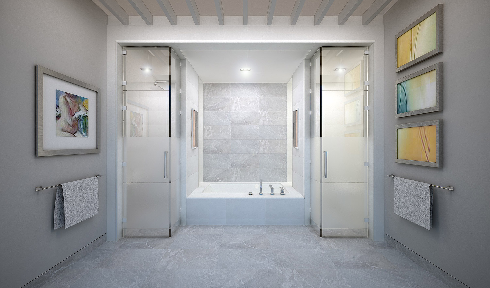 Modern Interior Design Master Ensuite Bathroom Rendering